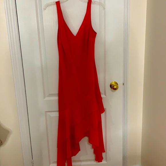 Coral asymmetrical slip dress - Picture 6 of 8